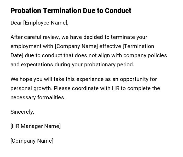 Probation Termination Due to Conduct Probation Termination Due to Conduct
