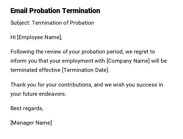 Email Probation Termination Email Probation Termination