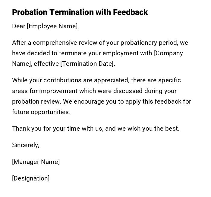 Probation Termination with Feedback Probation Termination with Feedback