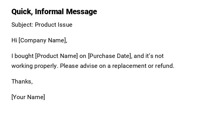 Quick, Informal Message