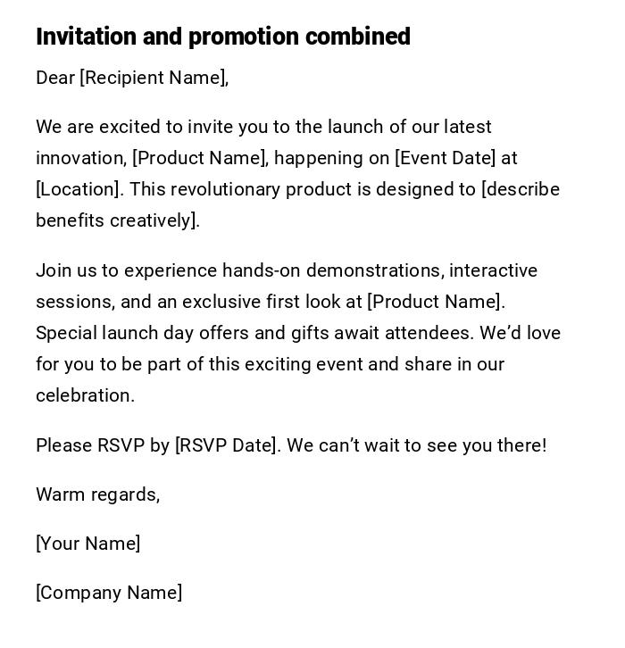 Invitation and promotion combined Invitation and promotion combined