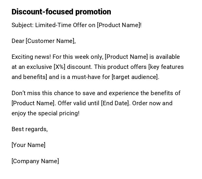 Discount-focused promotion Discount-focused promotion