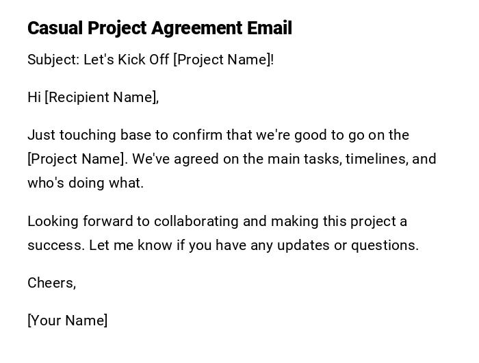 Casual Project Agreement Email Casual Project Agreement Email