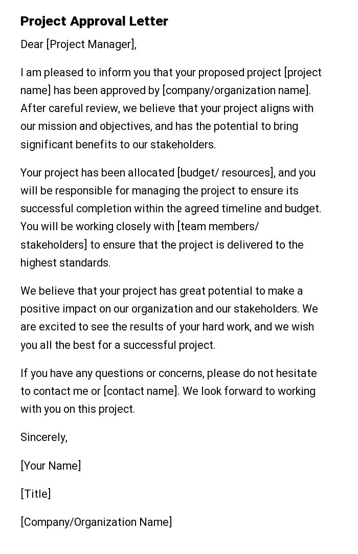 Project Approval Letter