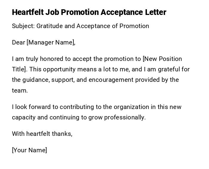 Heartfelt Job Promotion Acceptance Letter Heartfelt Job Promotion Acceptance Letter