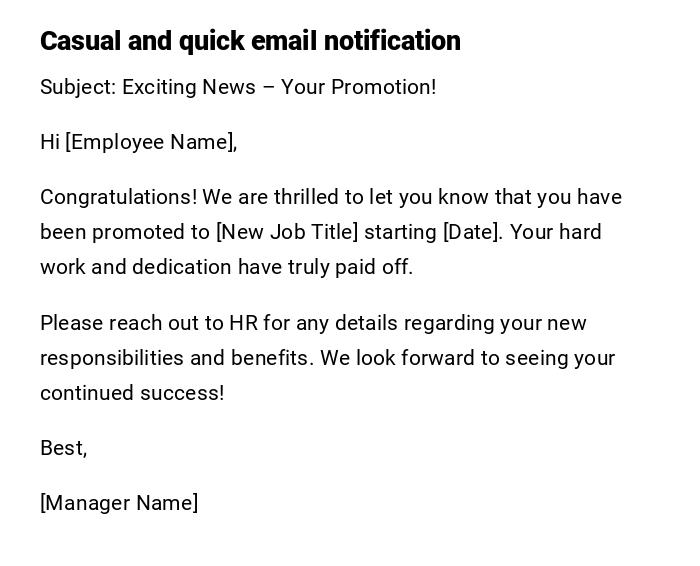 Casual and quick email notification Casual and quick email notification