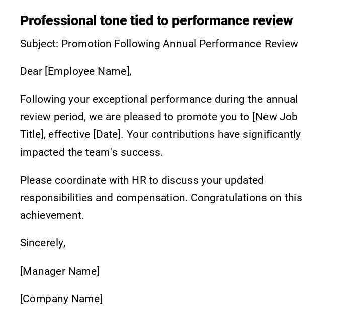 Professional tone tied to performance review Professional tone tied to performance review