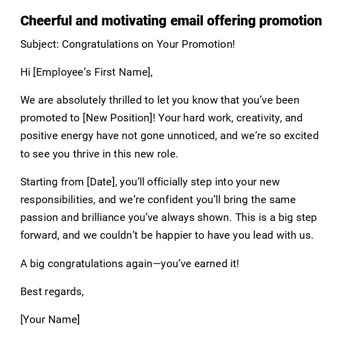 Cheerful and motivating email offering promotion Cheerful and motivating email offering promotion