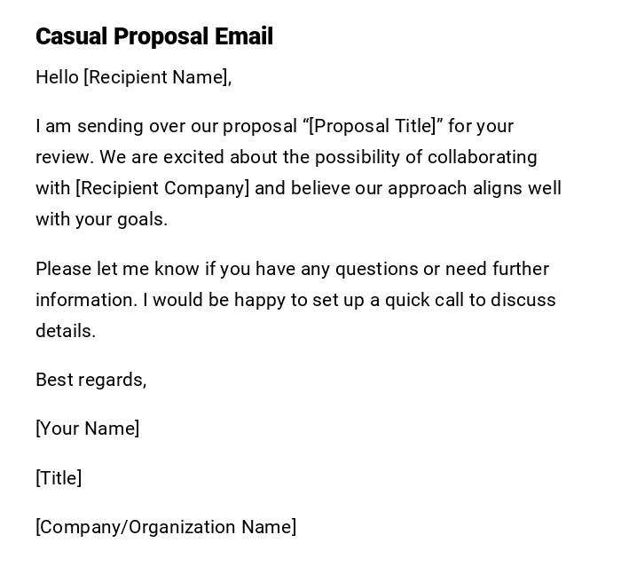 Casual Proposal Email