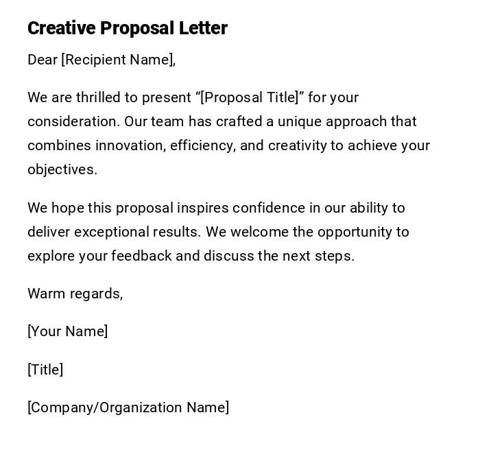 Creative Proposal Letter