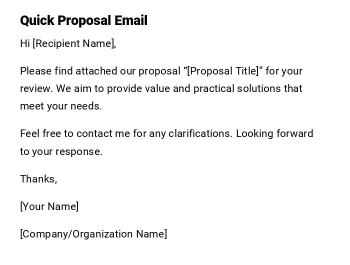 Quick Proposal Email