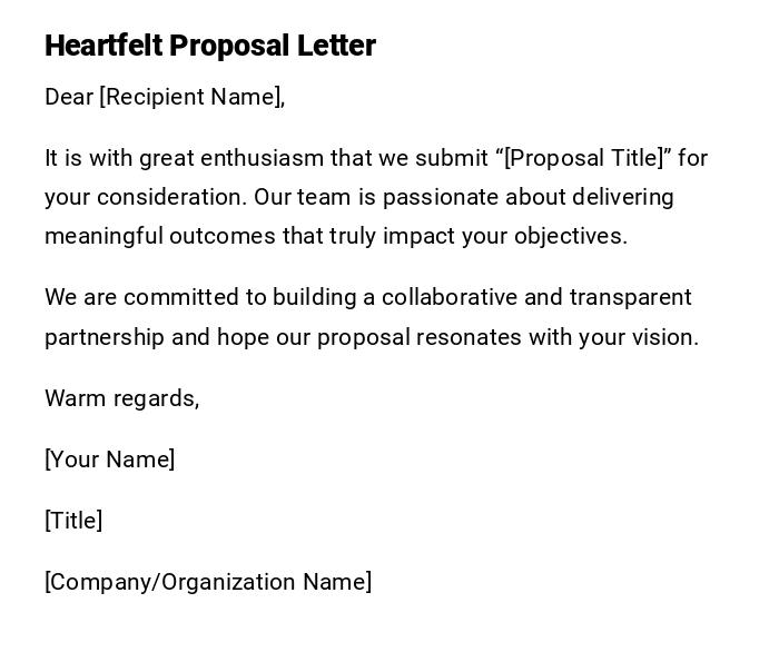 Heartfelt Proposal Letter