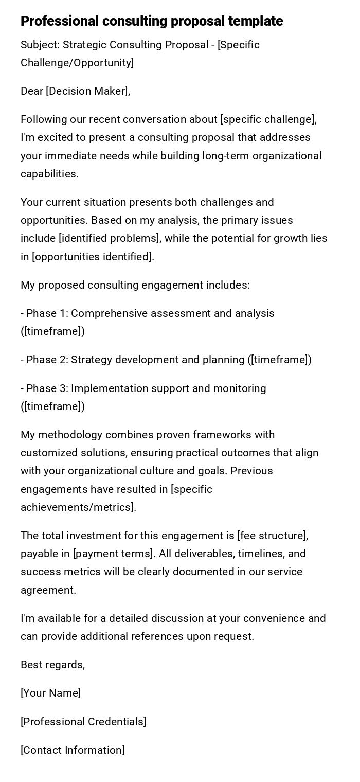 Professional consulting proposal template