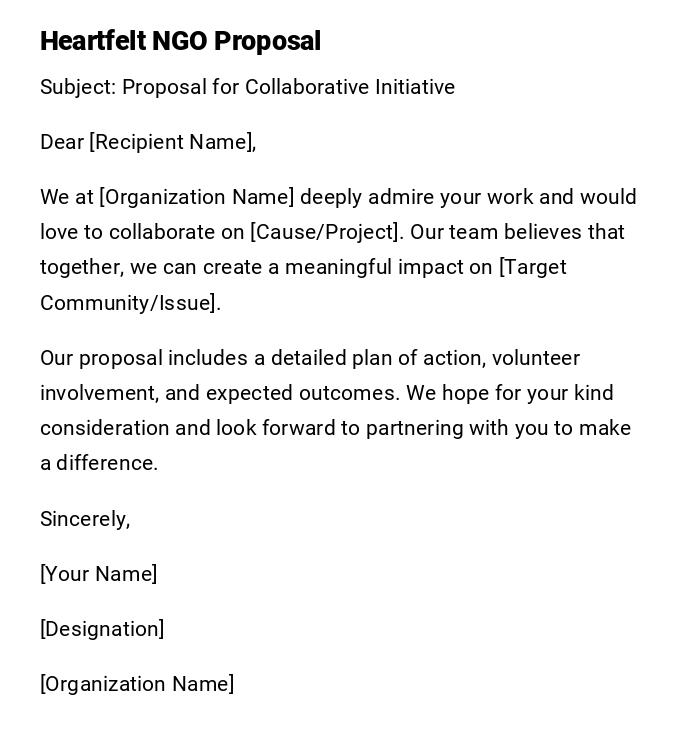 Heartfelt NGO Proposal Heartfelt NGO Proposal