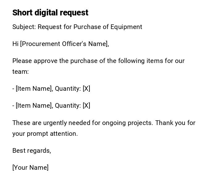 Short digital request Short digital request