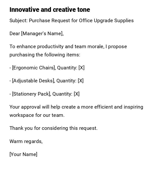 Innovative and creative tone Innovative and creative tone