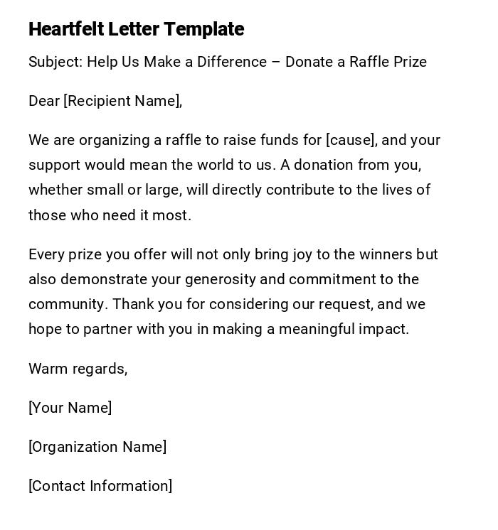 Heartfelt Letter Template Heartfelt Letter Template