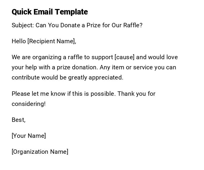 Quick Email Template Quick Email Template