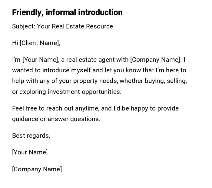 Friendly, informal introduction Friendly, informal introduction