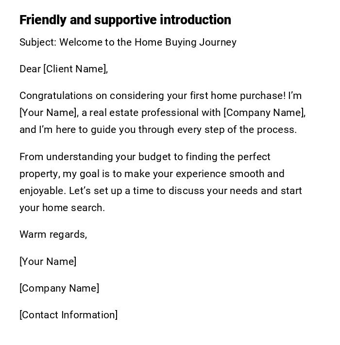 Friendly and supportive introduction Friendly and supportive introduction
