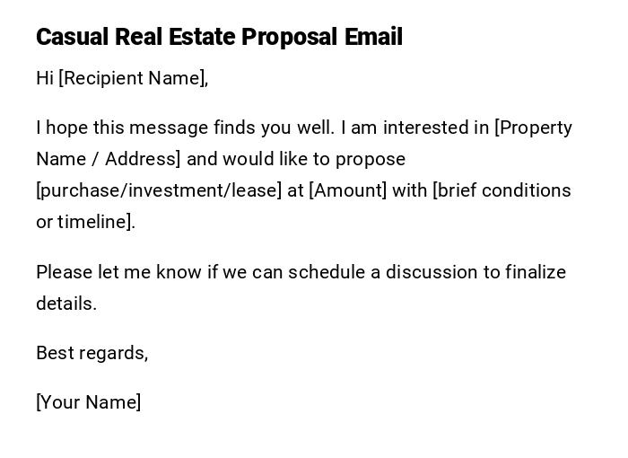 Casual Real Estate Proposal Email Casual Real Estate Proposal Email