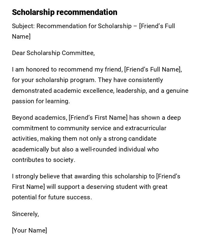 Scholarship recommendation Scholarship recommendation