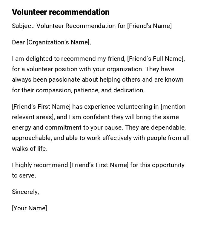 Volunteer recommendation Volunteer recommendation