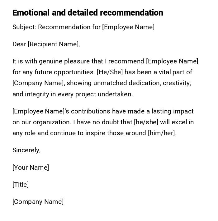 Emotional and detailed recommendation Emotional and detailed recommendation