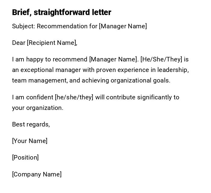 Brief, straightforward letter Brief, straightforward letter