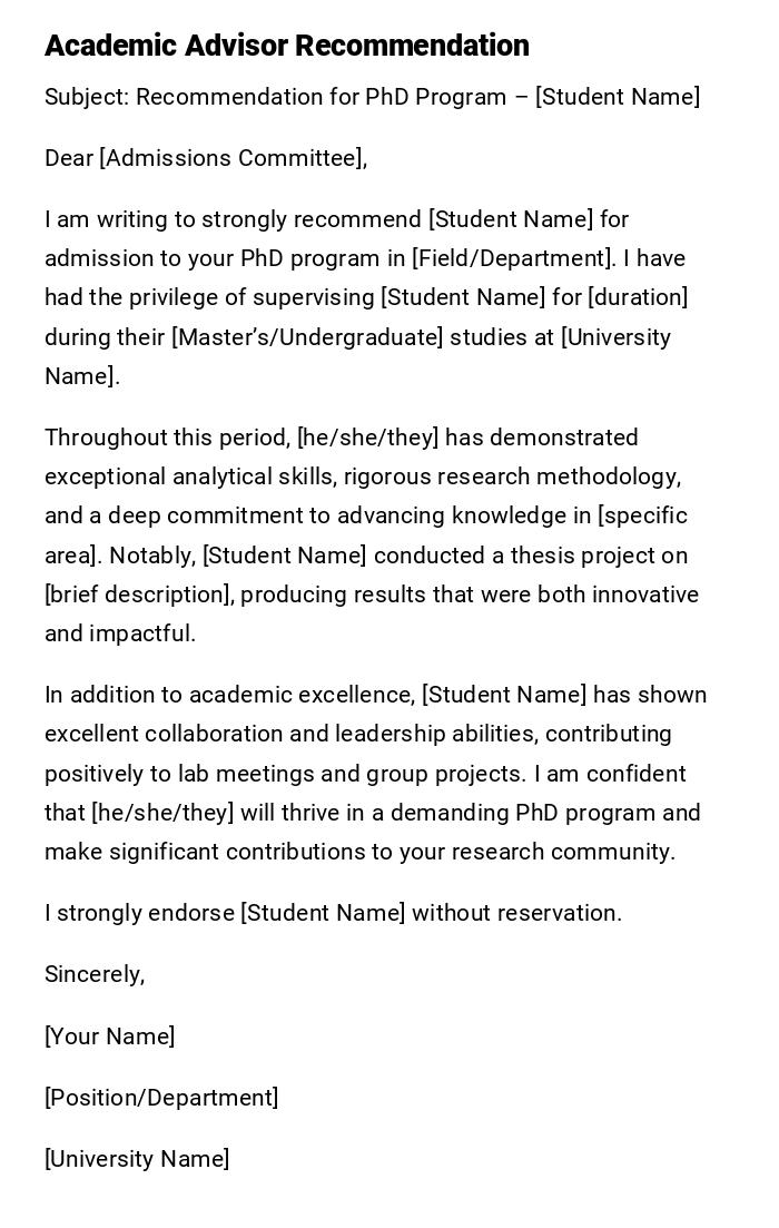 Academic Advisor Recommendation