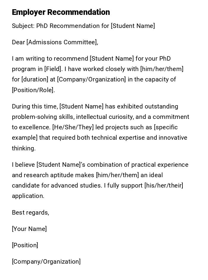 Employer Recommendation