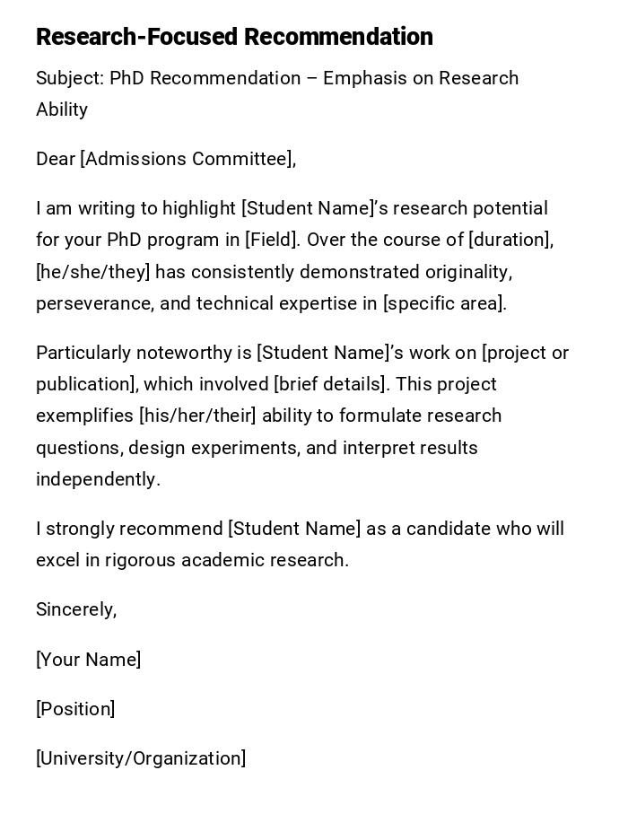 Research-Focused Recommendation