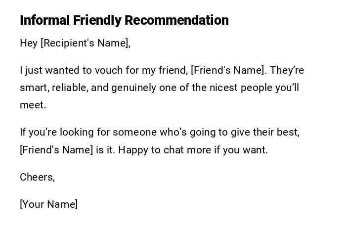 Informal Friendly Recommendation Informal Friendly Recommendation
