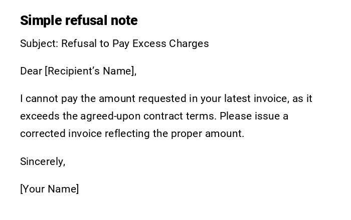 Simple refusal note Simple refusal note