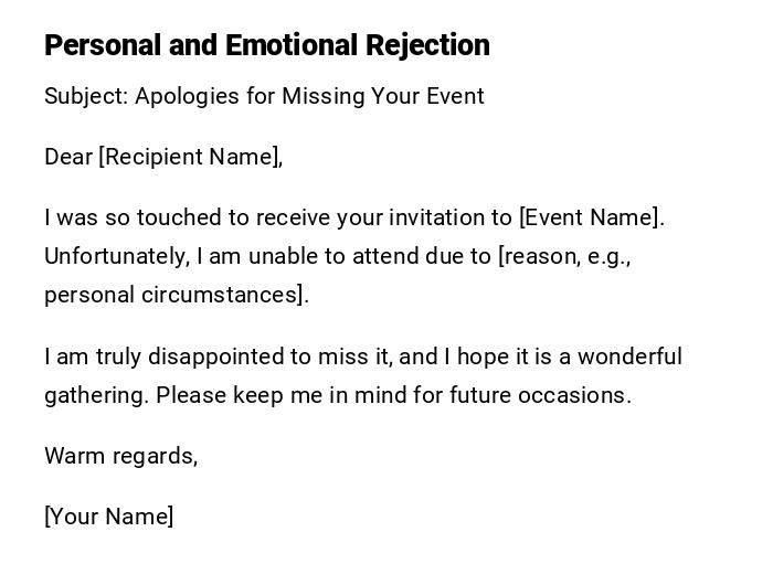 Personal and Emotional Rejection Personal and Emotional Rejection