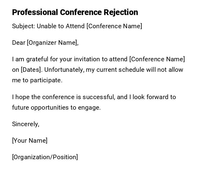Professional Conference Rejection Professional Conference Rejection