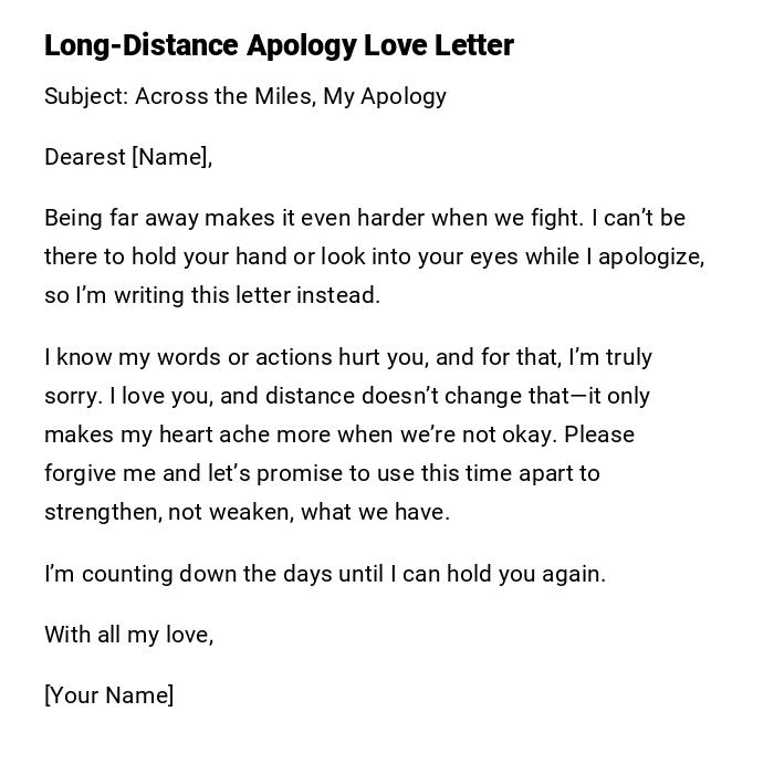 Long-Distance Apology Love Letter
