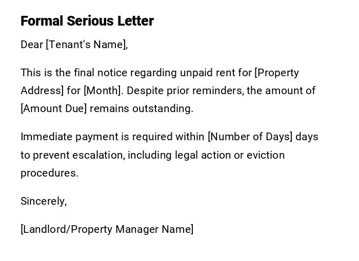 Formal Serious Letter