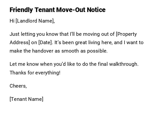 Friendly Tenant Move-Out Notice Friendly Tenant Move-Out Notice