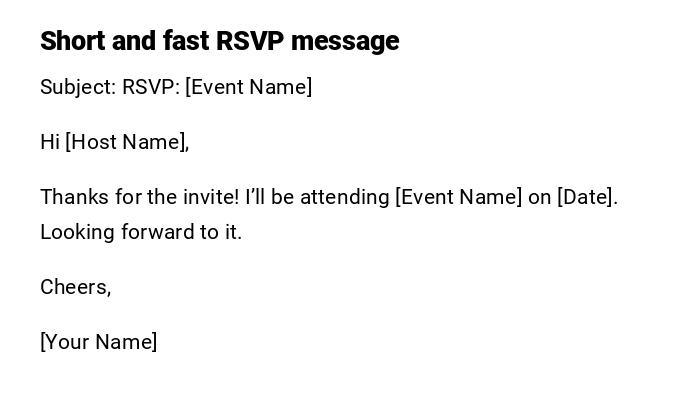 Short and fast RSVP message Short and fast RSVP message