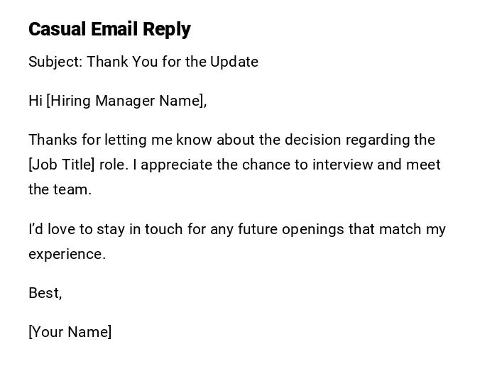 Casual Email Reply Casual Email Reply