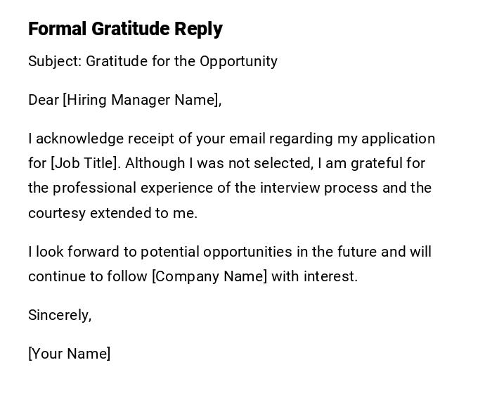 Formal Gratitude Reply Formal Gratitude Reply