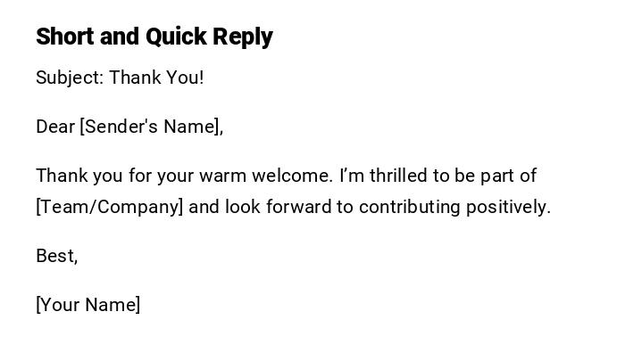 Short and Quick Reply Short and Quick Reply