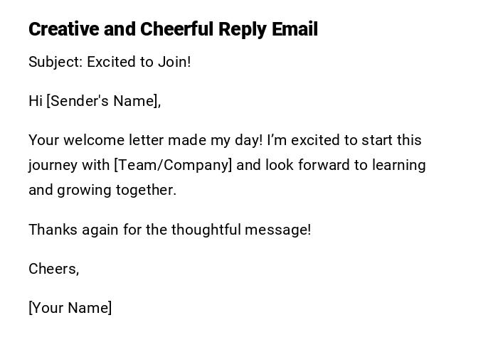 Creative and Cheerful Reply Email Creative and Cheerful Reply Email