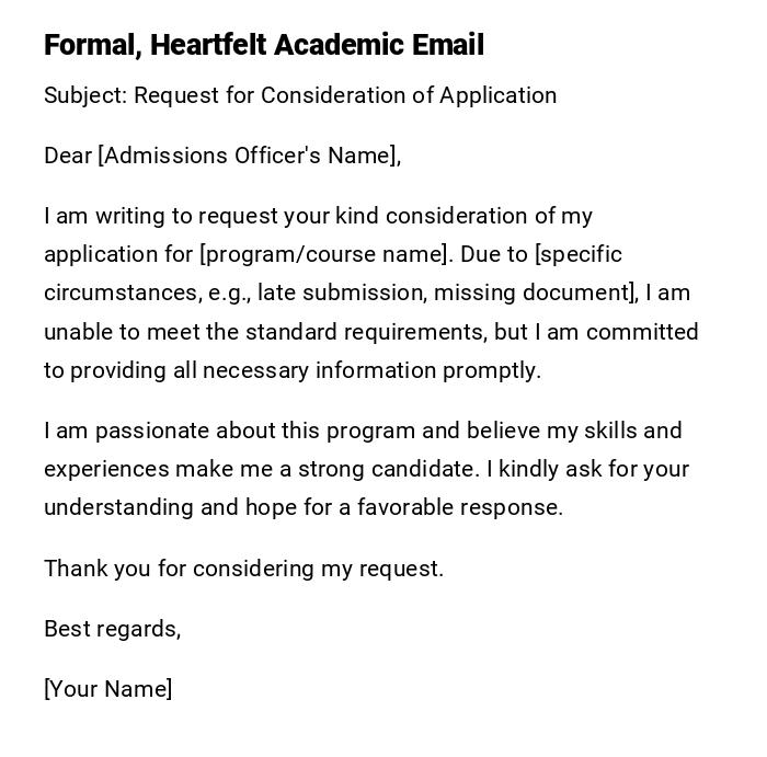 Formal, Heartfelt Academic Email Formal, Heartfelt Academic Email