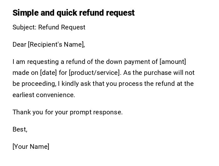 Simple and quick refund request Simple and quick refund request