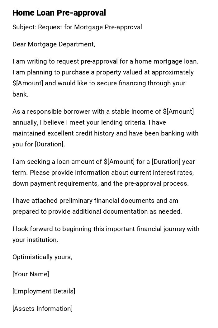 Home Loan Pre-approval Home Loan Pre-approval