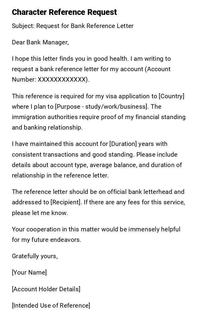 Character Reference Request Character Reference Request