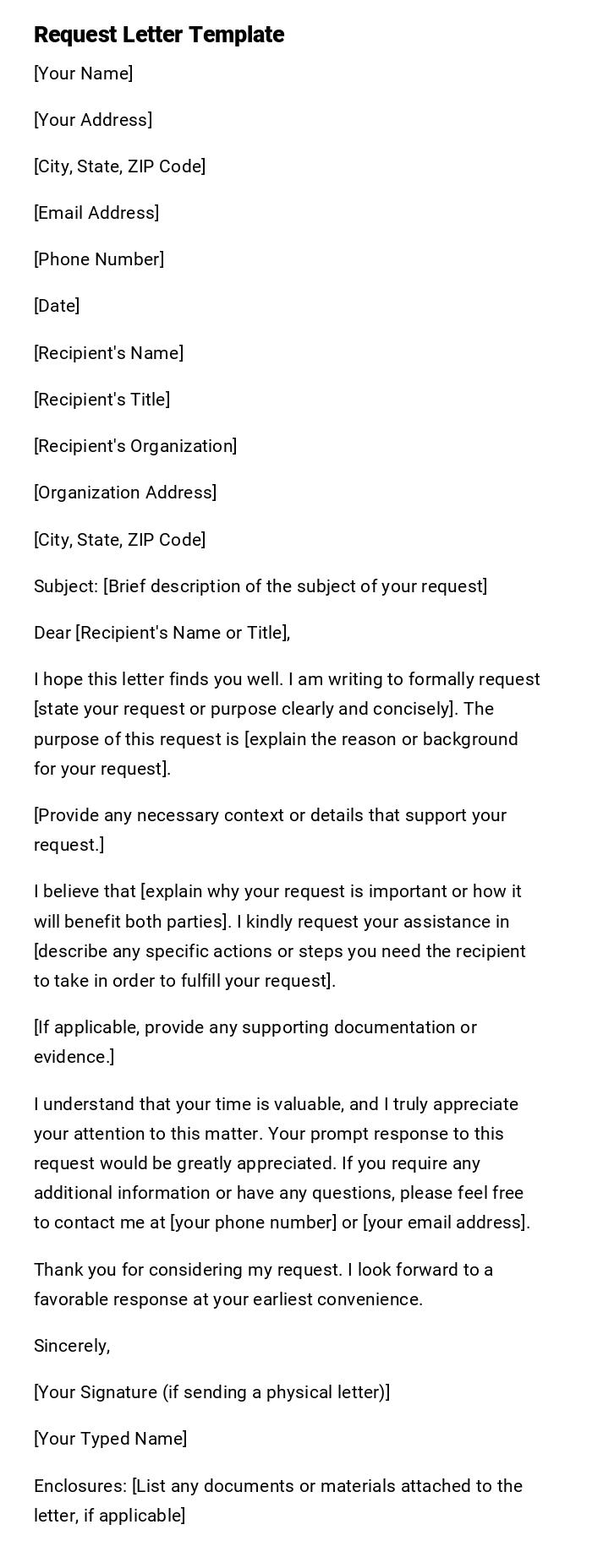 Request Letter Template