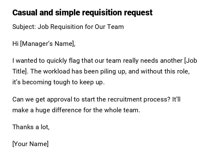 Casual and simple requisition request Casual and simple requisition request